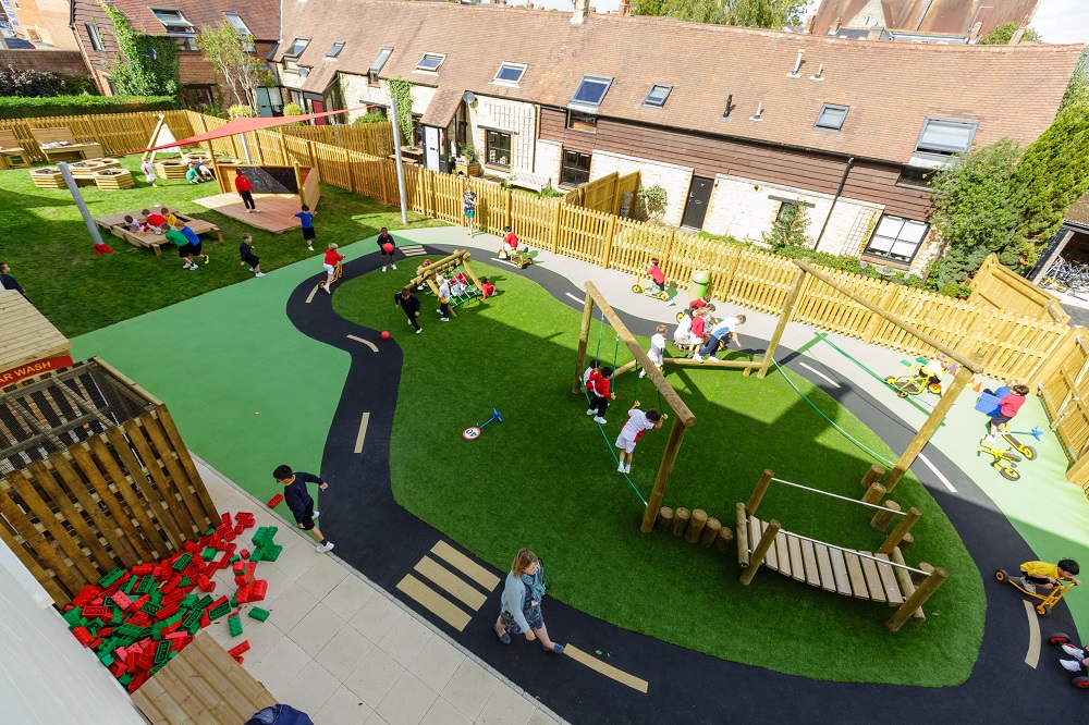 Ariel view of children's outdoor classroom